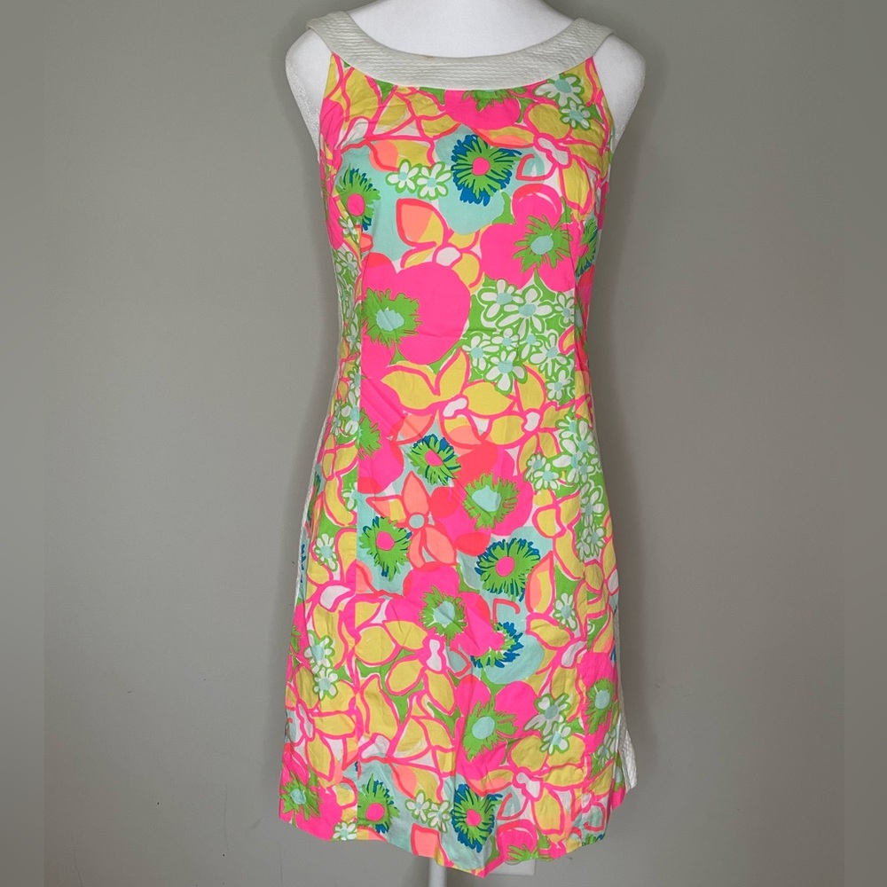 Lilly Pulitzer 100% Cotton Dress With Back Bow Circa 2013 Sz 2